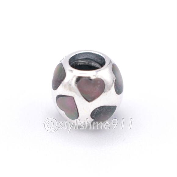 Authentic PANDORA Love Me Black Mother of Pearl Charm - 790398MPB - Picture 9 of 9
